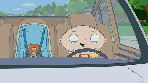 Stewie conduce un auto